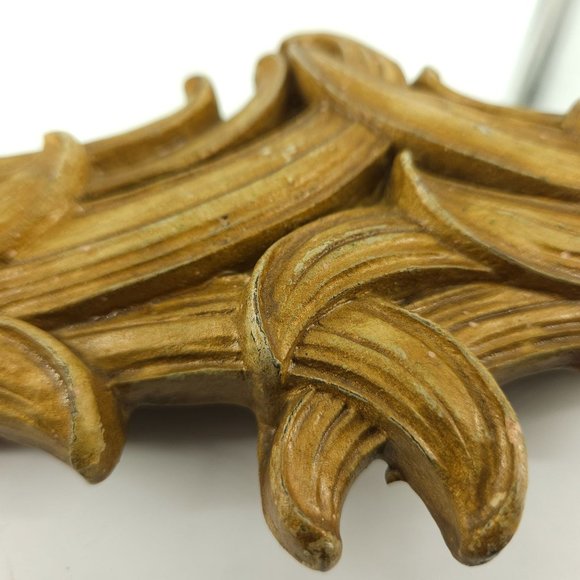 Vint Syroco Wall Mirror Rectangle Gold Ornate Carved Wood MC Hollywood USA 21.5" - Picture 6 of 15